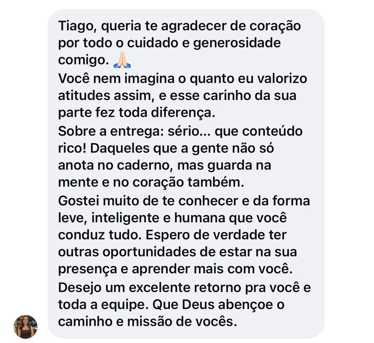Depoimento de aluno