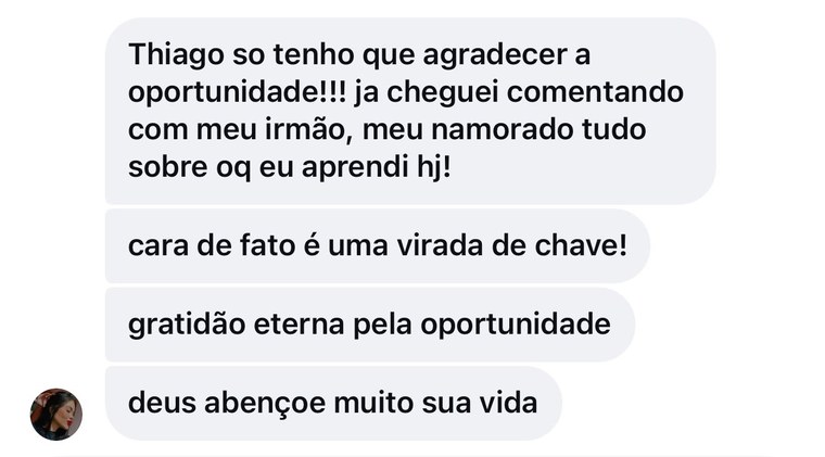Depoimento de aluno